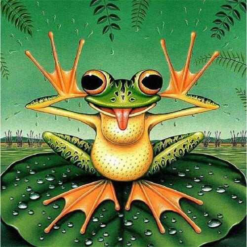 Animal Frog DIY Cross Stitch 11CT Embroidery Kits Needlework Craft Set Printed Canvas Cotton Thread Home Decoration Sell