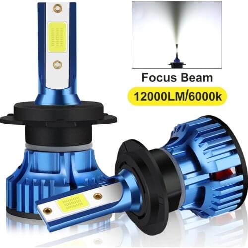 2pcs Canbus Mini COB 12000LM H7 H1 H3 Led Bulb H4 H11 9005 HB3 9006 HB4 Car Headlight Fog Light Lamps 6000K White 12V Auto