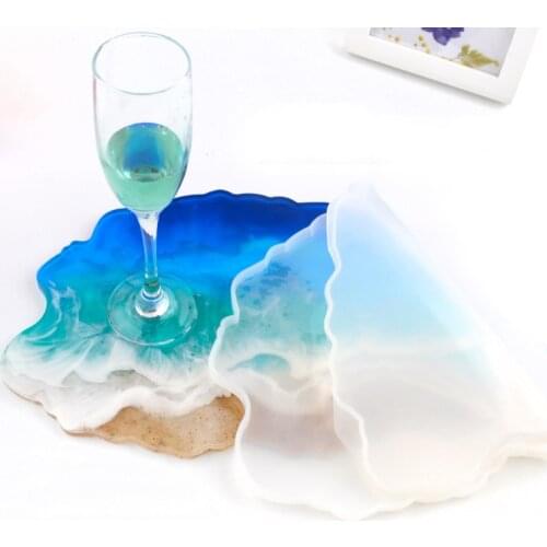 355mm Big Size Irregular Artist Tray Moule Resine Large Coasters Stampi In Silicone DIY Plate Moldes De Resina For Craft Making