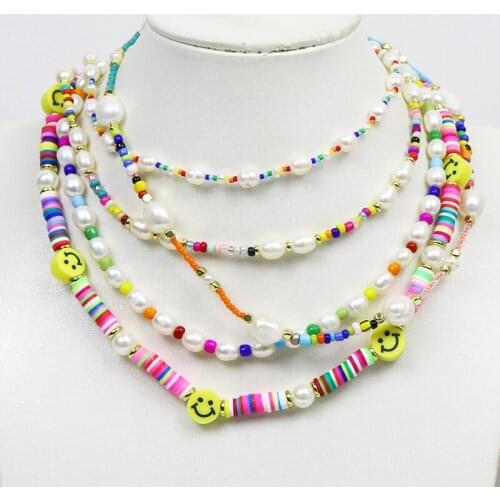 5 Strand Colorful Jewelry Necklace Pearls Beaded strand Jewelry Accessories Jewelry Necklace Gift 9872