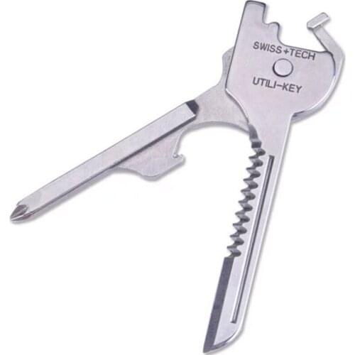 6 in 1 Pocket EDC Keychain Survival Cutter Camping Multifunctional Tools for Hiking Key Ring Accessories