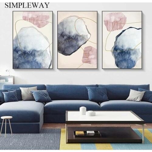 Abstract Shape Canvas Poster and Print Modern Wall Art Painting Minimalist Artwork Wall Picture for Living Room Home Decoration