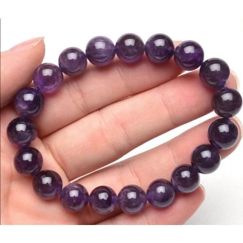Free shipping 11mm NaturalAmetrine Purple Yellow Crystal Round Beads Bracelet AAAAA