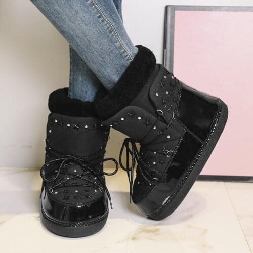 Botas mujer plush lace up ankle boots for woman punk shoes height increasing rain boots balck brown cowboy boots woman snow
