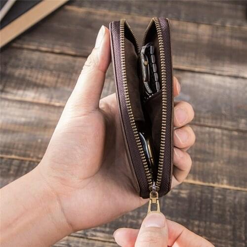 Watch Carrying Case Vintage Leather Watch Storage Bag 2-Slot Zipper Wristwatch Box Organizer