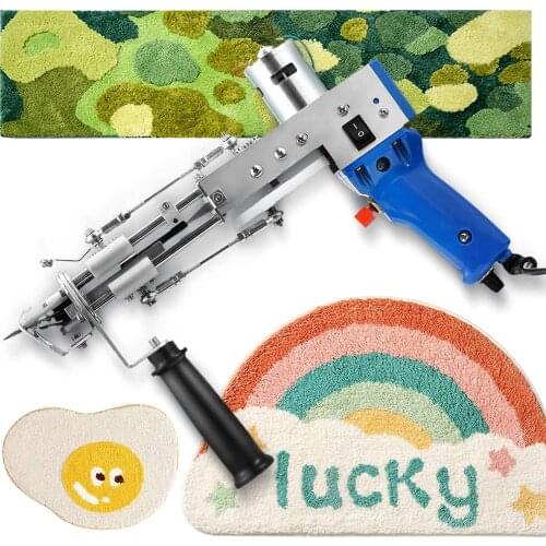 Electric Carpet Tufting Gun Cut Pile and Loop Pile 2 in 1 Carpet Rug Guns Carpet Weaving Knitting Machine for DIY, Knitting