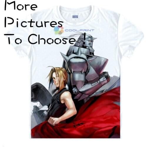 Coolprint Anime Fullmetal Alchemist Brotherhood Unisex T-shirts Edward Elric T Shirt Alphonse Elric Furumetaru Arukemisuto