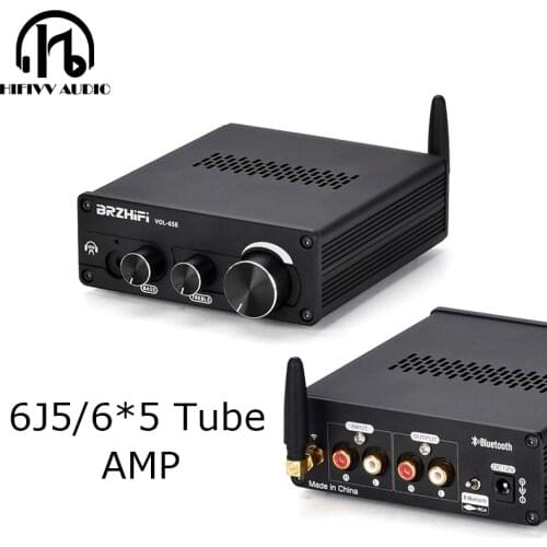 HiFi Bluetooth 5.0 Wireless 6J5 6*5 6AH6 6AN5 Valve Tube Preamp Stereo Audio Headphone Treble Bass Tone Stereo preamplifier