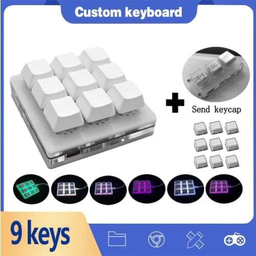 9 Key QMK Hotswap YMDK RGB Macro Function Drawing Mechanical Keyboard Custom Programming Mini Keypad Numpad For Gaming Photoshop