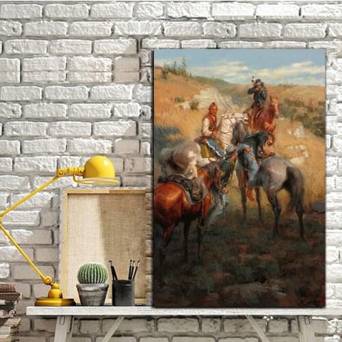 Western Style Cowboy By Thomas Canvas Painting Print Living Room Home Decor Modern Wall Art Oil Painting Poster Salon Pictures