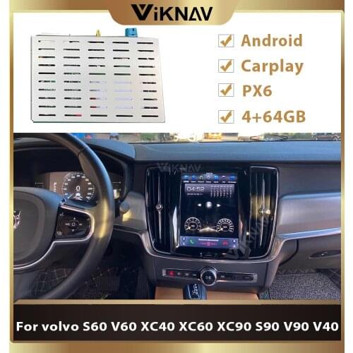 Tesla Style PX6 Android Car Video Interface Multimedia player For volvo S60 V60 XC40 XC60 XC90 S90 V90 V40 Car Radio decoding