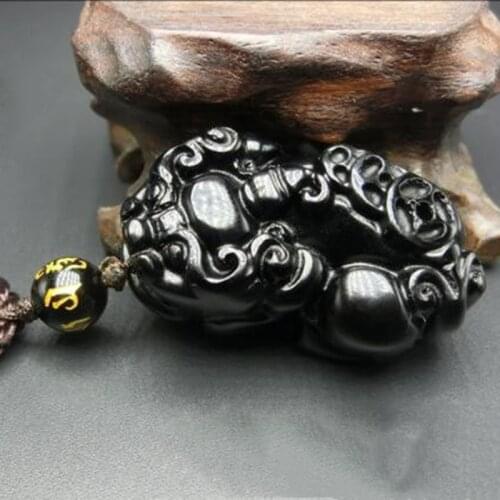 Natural Obsidian Brave Troops Pendant Necklace Jewelry Fine Jewelry Safe and profitable pendant Necklace Jewelry