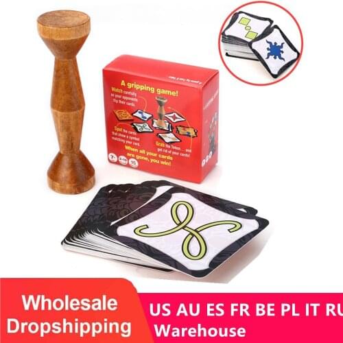 New board game brown wood jungle token run fast pair speed forest for family party fun cards game English Spanish rules