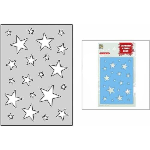 2021 New Layered Clear Starry Sky Plate Metal Cutting Dies for DIY Scrapbooking Decoration and Card Making Paper Craft Embossing