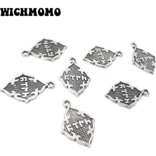 2019 New Fashion 20 Pieces/bag Retro Zinc Alloy Rhombus Charms Pendants Diy Earring Bracelets Jewellery Accessories