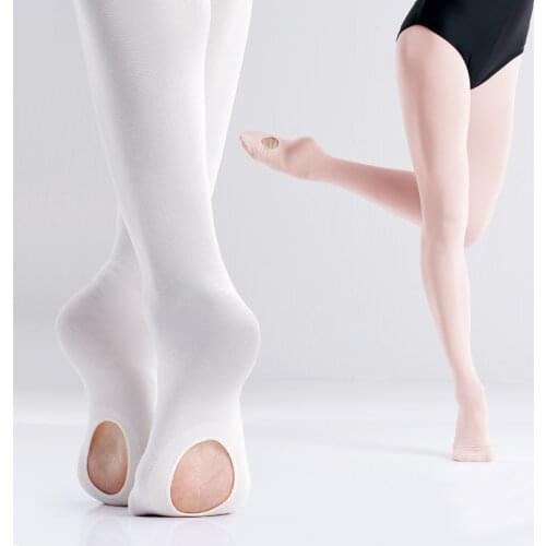 New Arrival Professional Kids Children Girls Soft Microfiber Convertible White pantyhose stockings for Ballet dance girl tights