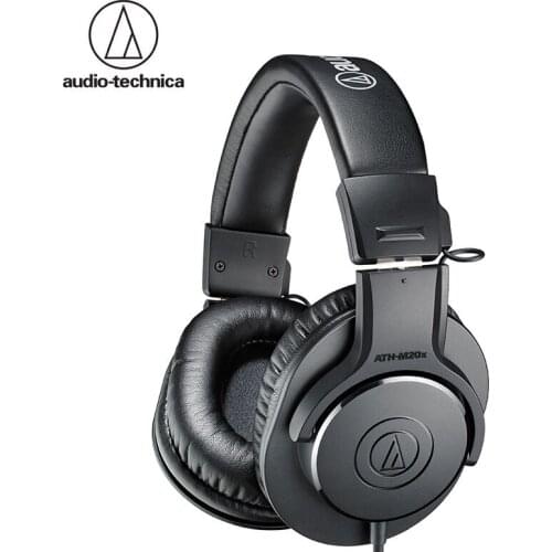 Audio Technica ATH-M20X Wired Professional Monitor Headphones Head-mounted Over-ear Closed-back Dynamic Deep Bass 3.5mm
