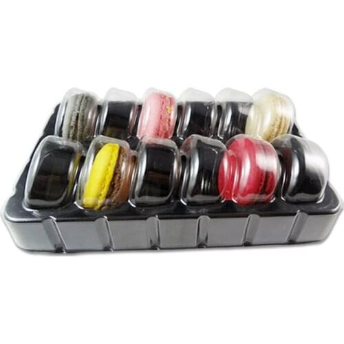 12 Holes Clear Cupcake Stand French Baking Accessories Macaron Box Packaging Macarons Containers Cookie Candy Gift Packing Case