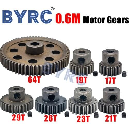 HSP Motor Pinion Main Gears 0.6M 17T 19T 21T 23T 26T 29T 64T for 1/10 RC 94107 94111 94123 94170