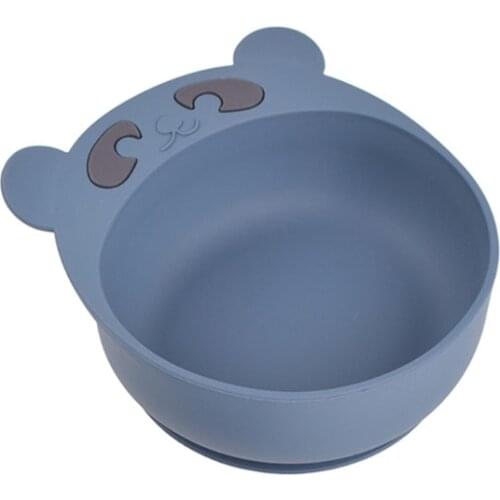 Cartoon Bear Baby Training Feeding Food Bowl Anti Slip Silicone Suction Dinner Plate Dish Utensil BPA-Free Tableware