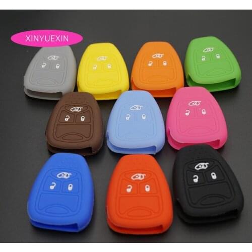 Xinyuexin Silicone Car Key Cover Case For Jeep Commander Compass Wrangler For Dodge Ram Patriot Caravan For chrysler Sebring
