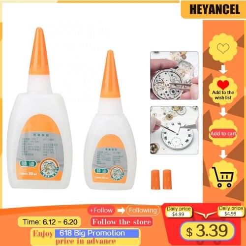 2pcs 20ml + 30ml Watch Lubricant Oil Watch Maintenance Cleaning Repair Clock Wristwatch Tool of Lubricant tool For Watchmaker