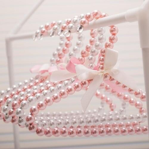 Hanger 1Pcs Children Pearl Hanger Fashion Dog Hangers For Clothes Baby Pearl Plastic Pet Hangers 20cm Clothing Wardrobe Storage
