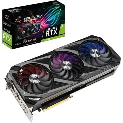 ASUS ROG-STRIX-RTX3090-O24G-Gaming Graphics Card with 1860-1890MHz 24GB GDDR6X Support 8K Monitor ASUS ROG STRIX RTX 3090