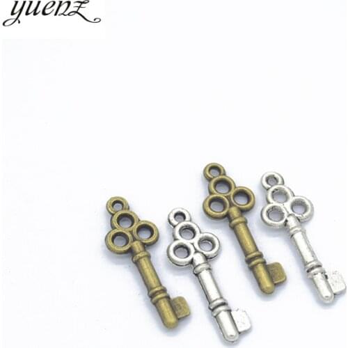 YuenZ 50pcs 2 color Antique silver color Metal key Charms Pendants For Jewelry Making Diy Handmade Jewelry 20*7mm O239