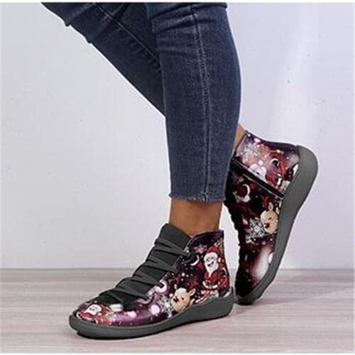 2020 New Winter Ankle boot Women Snow Boots Genuine Leather Flats Shoes Vintage Autumn Short Boots Ladies Lace up Bota Feminina