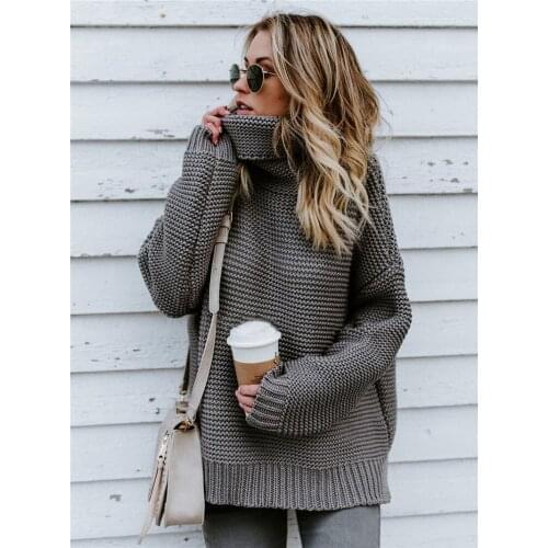 Winter Sweater Women Pullover Turtleneck Knitted Sweater Long Sleeve XL Plus Size Clothes Sueter Mujer Invierno 2019
