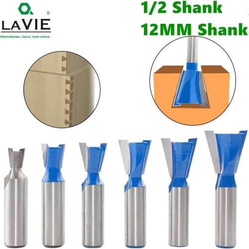 1pc 12mm Shank 1/2 Dovetail Joint Router Bits Set 14 Degree Woodworking Engraving Bit Milling Cutter for Wood