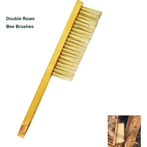 1Pc High-Quality Beekeeping Tools Wooden Honey Brush Wasp Bee Sweep Two Rows Of Beehive Cleaning Brush Beekeeping Equipment