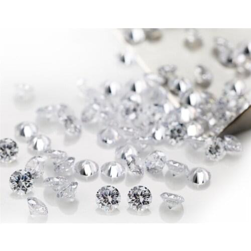 100pcs/lot 0.7mm~3.5mm Round Shape Loose Gems CZ Stone White Color AAAAA Cubic zirconia Synthetic Beads For Jewelry DIY Stone