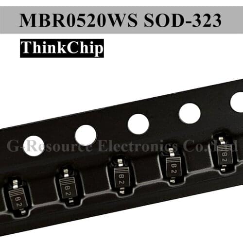 100pcs) MBR0520WS SOD-323 0805 SMD Schottky Diode MBR0520 SOD323 (Marking B2)