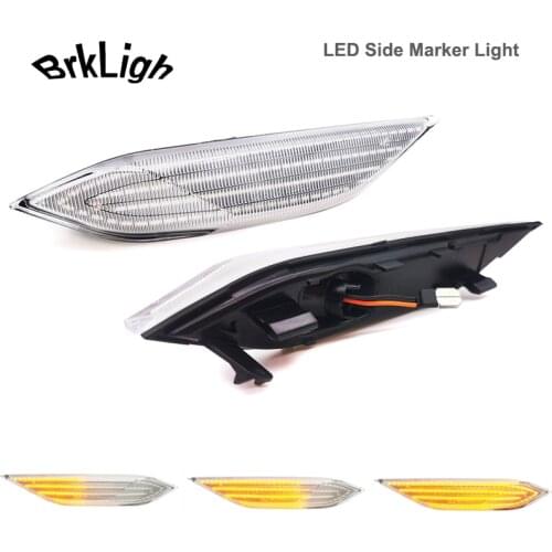 2Pcs Dynamic Amber LED Front Fender Side Marker Lights Car Accessories For Porsche Cayenne 958 92A 2010-2014 Turn Signal Lamps
