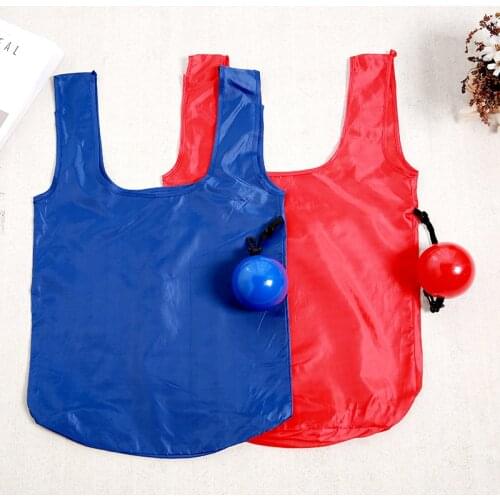 2019 Silica gel Creative Plastic Recyclable Folding Shopping Bag Convenient Large Storage Bags Technology Ball
