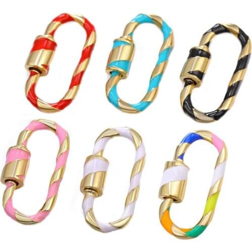 3PCS, 13.2*25mm, Plated Oval Shaped Screw Clasp Jewelry Findings