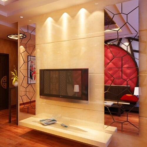 7Pcs Moire Mirror Creative DIY Wall Sticker Removable Decal Art Mural Home bedroom Decor