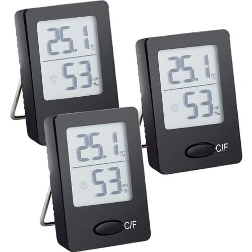 ABSF 3Pcs Hygrometer Room Thermometer Mini Style Humidity Meter Hygrometer Digital Temperature Monitor and Humidity Meter