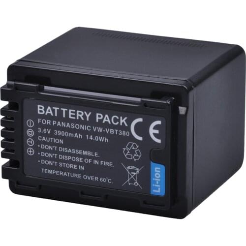 1pcs 3.6V 3900mAh VW-VBT380 VW VBT380 VWVBT380 VW-VBT190 Battery for Panasonic HC-V770 HC-V800 HC-V380 HC-V260 HC-V380GK Battery