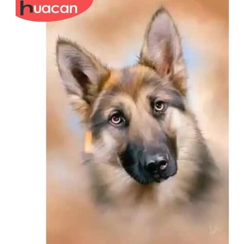 HUACAN Diamond Painting New Arrival Dog Mosaic German Shepherd Dog Embroidery Animal Home Decor Diamond Art