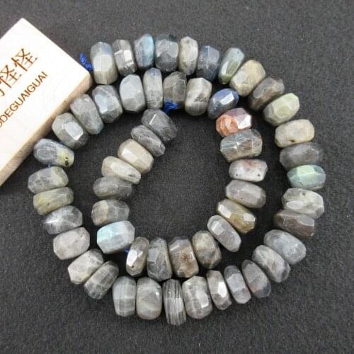 APDGG Natural Faceted Rondelle Labradorite Gemstone Loose Beads 15" Strands Jewelry Making DIY