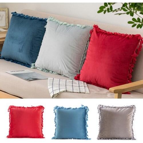 Velvet Throws Pillowcases Home Decoration Cushions Covers Tassel Pillow Case For Sofa Bed Car Bed Room Decor