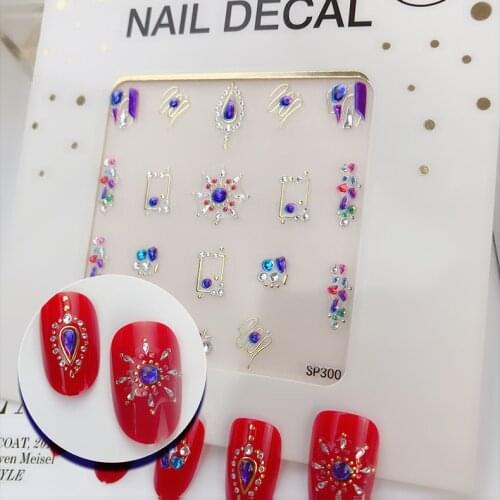 Bling Bling Handmade DIY Nail Art Stickers Self Adhesive Nails Cartoon 3D Winter New Year Manicure Nail Art Decaration