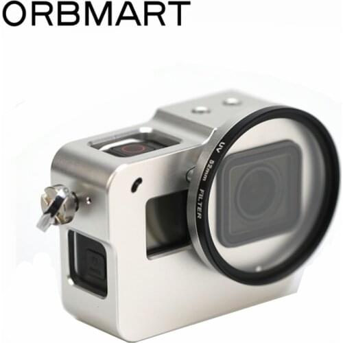 ORBMART Metal Aluminum Alloy Case Protective Housing Cover Shell Mount + 52mm UV Filter For Gopro Hero 5 6 7 Black Action Camera