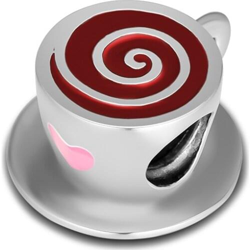 CKK 925 Sterling Silver Coffee Cups Cafe Beads Charms Fits Original Bracelets Women Girls DIY Jewelry Making Kralen Berloques