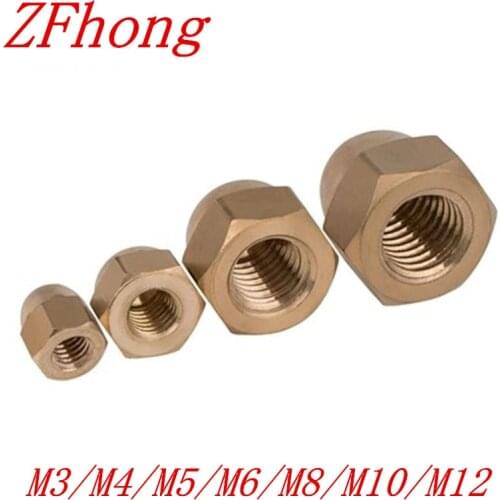 DIN1587 M3 M4 M5 M6 M8 M10 M12 brass Cap Nuts Decorative Cover Semicircle Acorn Nut