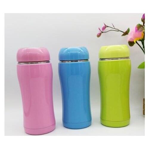 Double Wall Stainless Steel Drinkware thermo tumbler mug Lady Travel outdoor Pink Blue Solid Vacuum flask bottle