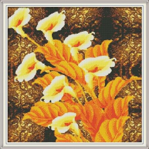 Everlasting Love Golden Callas Chinese 5d Diamond Painting Full Square Christmas Decorations For Home Wedding Halloween Navidad